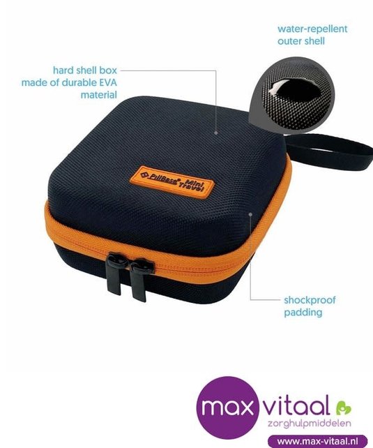 Pillbase Travel Mini - zwart / oranje