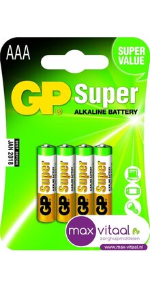 Batterijen AAA blister 4 stuks