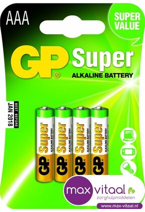 Batterijen AAA blister 4 stuks