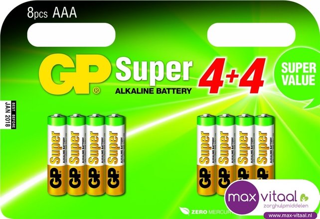 Batterijen AAA multipack 8 stuks