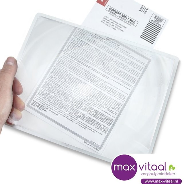 Vergrootglas plat - hard 28x21,5cm - vergroot 2x