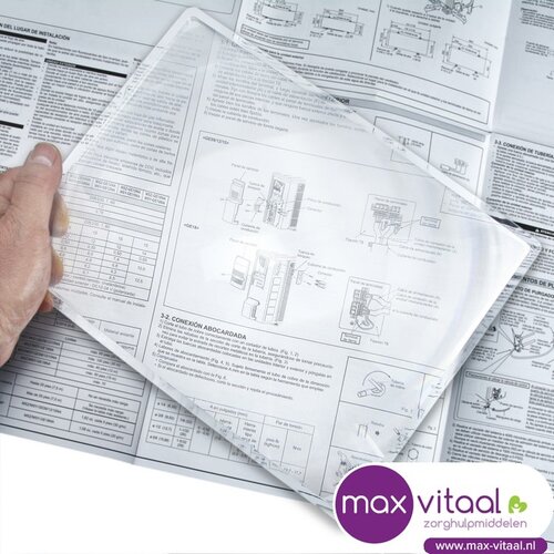 Vergrootglas plat - hard 28x21,5cm - vergroot 2x