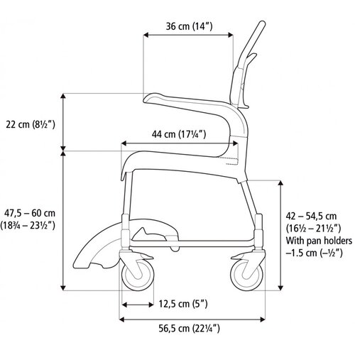 Clean douchestoel in hoogte verstelbaar
