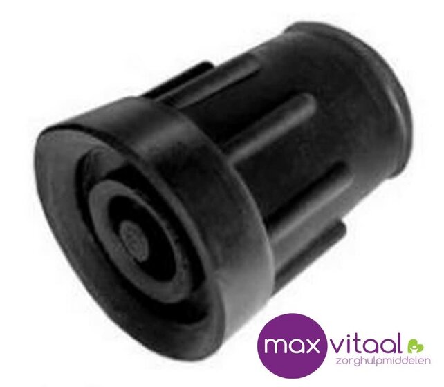 Wandelstokdop 19mm  zwart Wandelstokdop 19mm  zwart