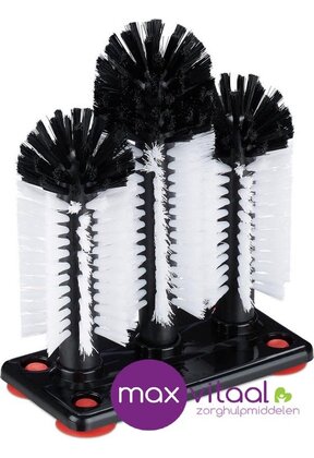 Spoelborstel (3st) op zuignap 18cm