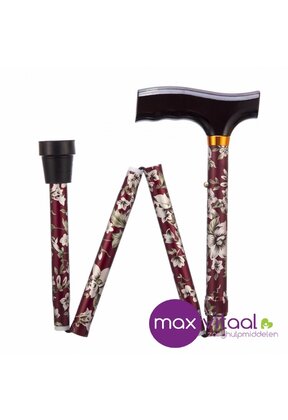 Opvouwbare wandelstok - burgundy