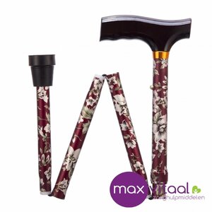 Opvouwbare wandelstok - burgundy