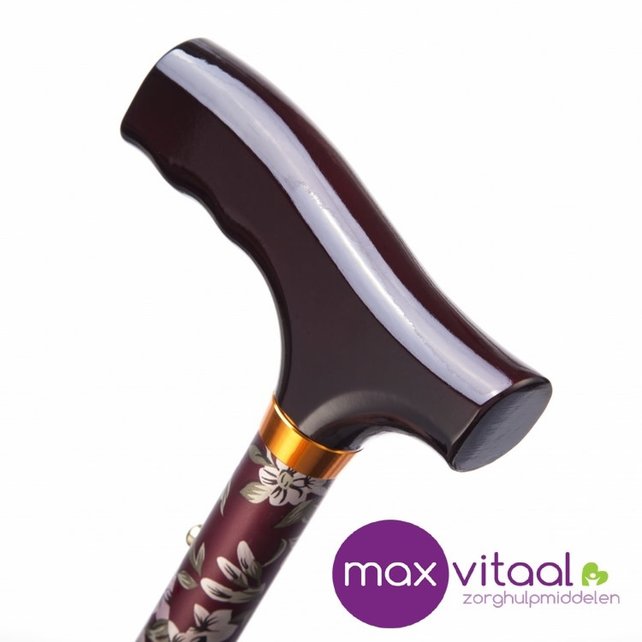 Opvouwbare wandelstok - burgundy