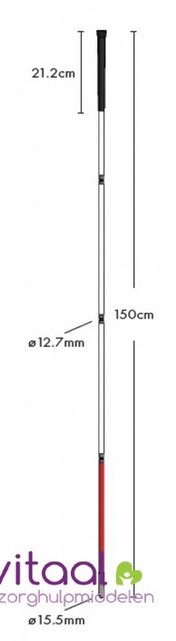 Opvouwbare blindengeleidestok 150cm