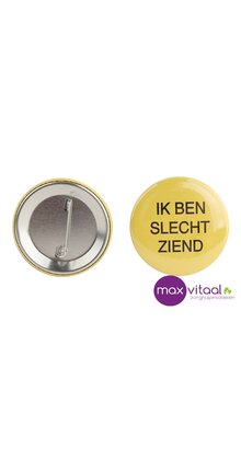 Slechtziend button met speldje