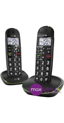 Doro PhoneEasy 110 draadloze duo telefoonset met sprekende cijfertoetsen -