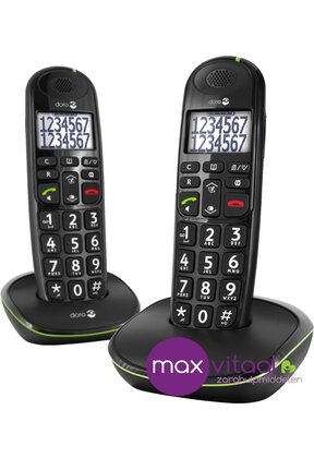 Doro PhoneEasy 110 draadloze duo telefoonset met sprekende cijfertoetsen -