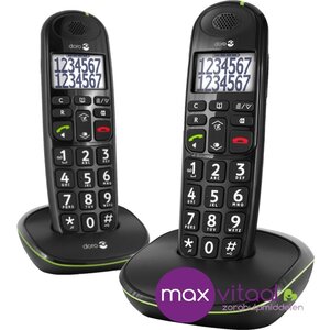 Doro PhoneEasy 110 draadloze duo telefoonset met sprekende cijfertoetsen -