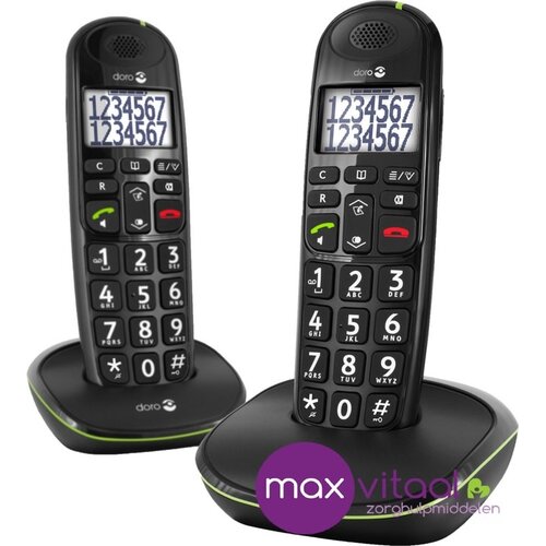 Doro PhoneEasy 110 draadloze duo telefoonset met sprekende cijfertoetsen -