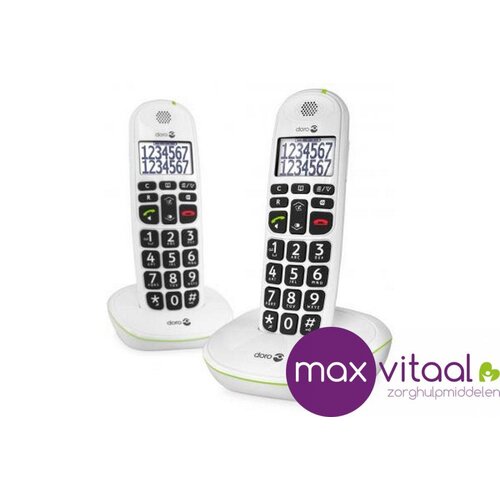 Doro PhoneEasy 110 draadloze duo telefoonset met sprekende cijfertoetsen -