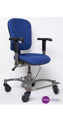 Trippelstoel Adam elektrisch met hoge rug kleur blauw