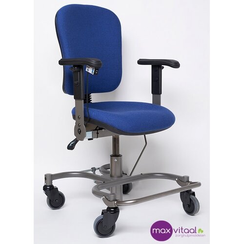 Trippelstoel Adam elektrisch met hoge rug kleur blauw