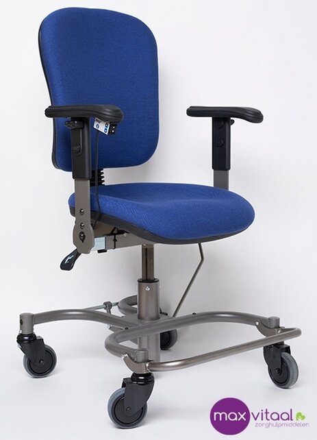 Trippelstoel Adam elektrisch met hoge rug kleur blauw Trippelstoel Adam elektrisch met hoge rug kleur blauw