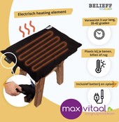 Belieff Rolstoel / scootmobiel  Heating element met hoes (universeel) – Zwart