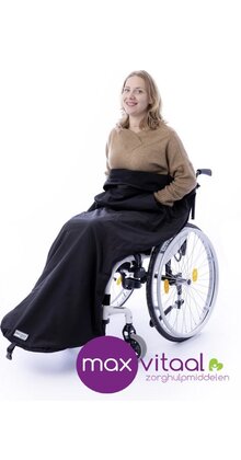 Belieff Rolstoel deken met Voetenzak – Fleece – Dubbel gevoerd – Zwart