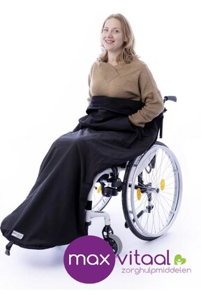 Belieff Rolstoel deken met Voetenzak – Fleece – Dubbel gevoerd – Zwart