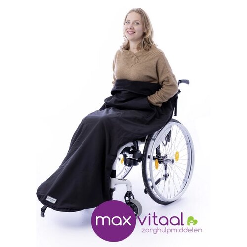 Belieff Rolstoel deken met Voetenzak – Fleece – Dubbel gevoerd – Zwart