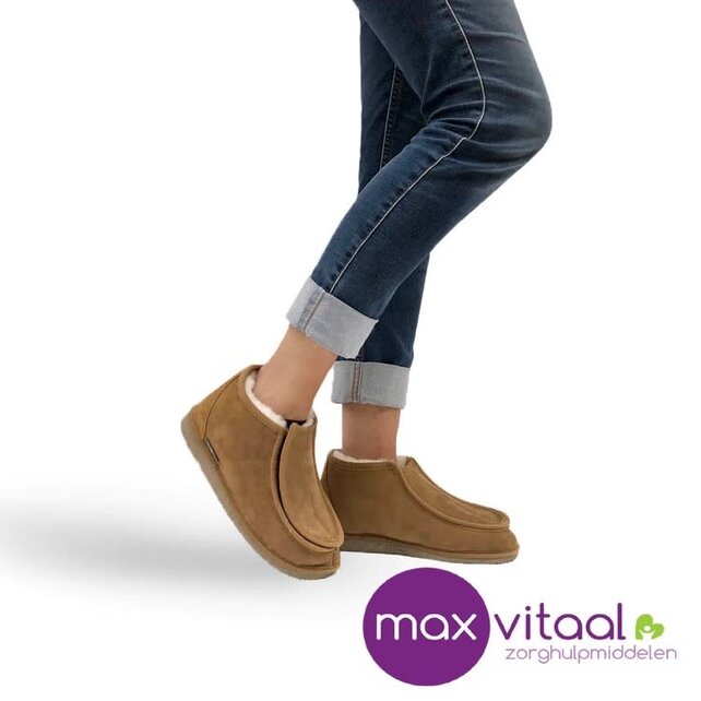 Texelana - Sarah | hoge pantoffel met klittenband Texelana - Sarah | hoge pantoffel met klittenband