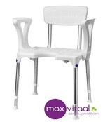 Douchestoel Quattro met uitsparing incl rug en armleggers, SecuCare