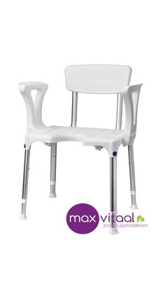 Douchestoel Quattro met uitsparing incl rug en armleggers, SecuCare