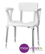 Douchestoel Quattro met uitsparing incl rug en armleggers, SecuCare