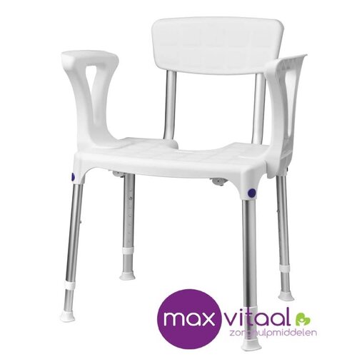 Douchestoel Quattro met uitsparing incl rug en armleggers, SecuCare