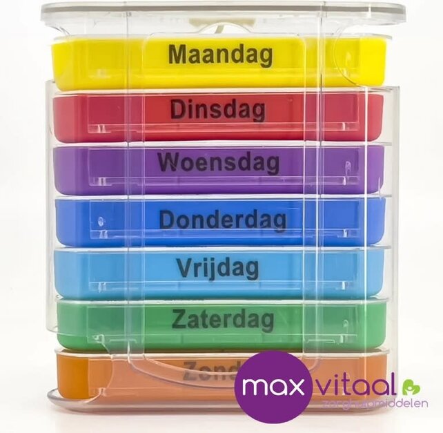 Pillendoosje 7-daags Gekleurd Pillendoosje 7-daags Gekleurd