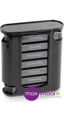 Pillendoosje 7-daags Zwart