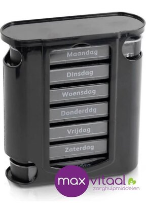 Pillendoosje 7-daags Zwart