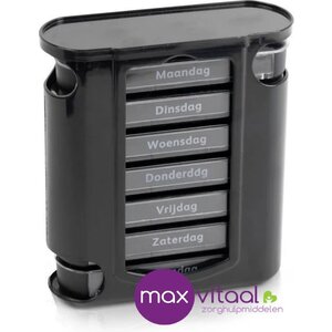 Pillendoosje 7-daags Zwart