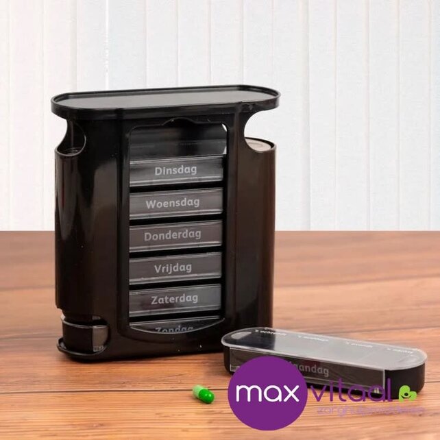 Pillendoosje 7-daags Zwart Pillendoosje 7-daags Zwart