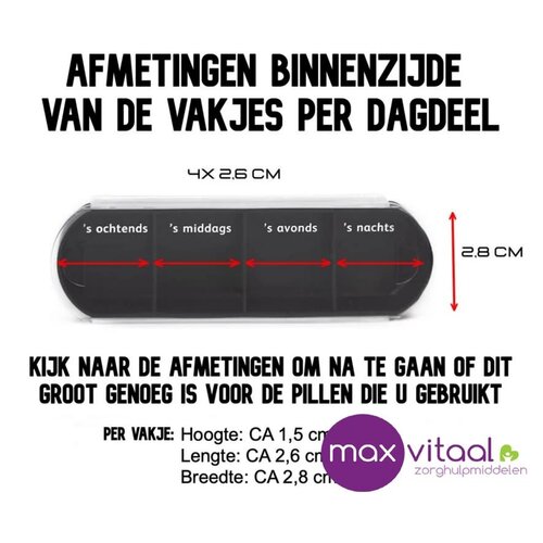 Pillendoosje 7-daags Zwart