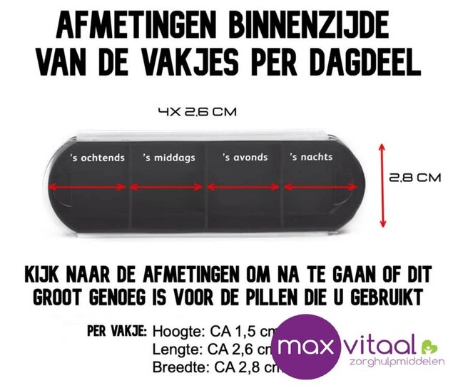 Pillendoosje 7-daags Zwart Pillendoosje 7-daags Zwart