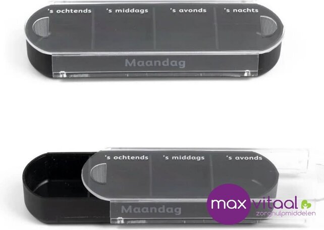 Pillendoosje 7-daags Zwart Pillendoosje 7-daags Zwart