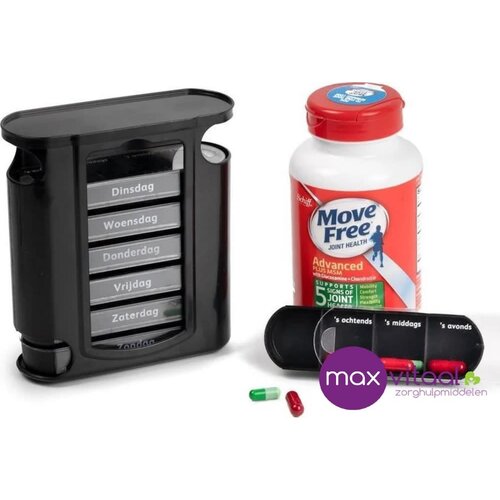 Pillendoosje 7-daags Zwart