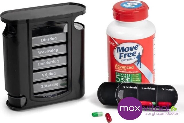 Pillendoosje 7-daags Zwart Pillendoosje 7-daags Zwart