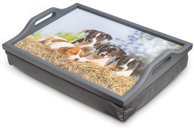 Schootkussen / lap tray met puppies Schootkussen / lap tray met puppies