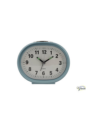 Alarmklok quartz blauw - witte plaat