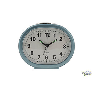 Alarmklok quartz blauw - witte plaat