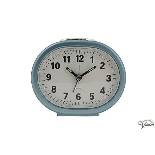Alarmklok quartz blauw - witte plaat