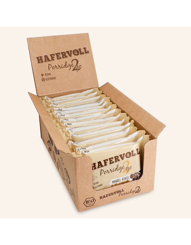 HAFERVOLL 13er Box - Porridge2go Mandel Kokos - Bio