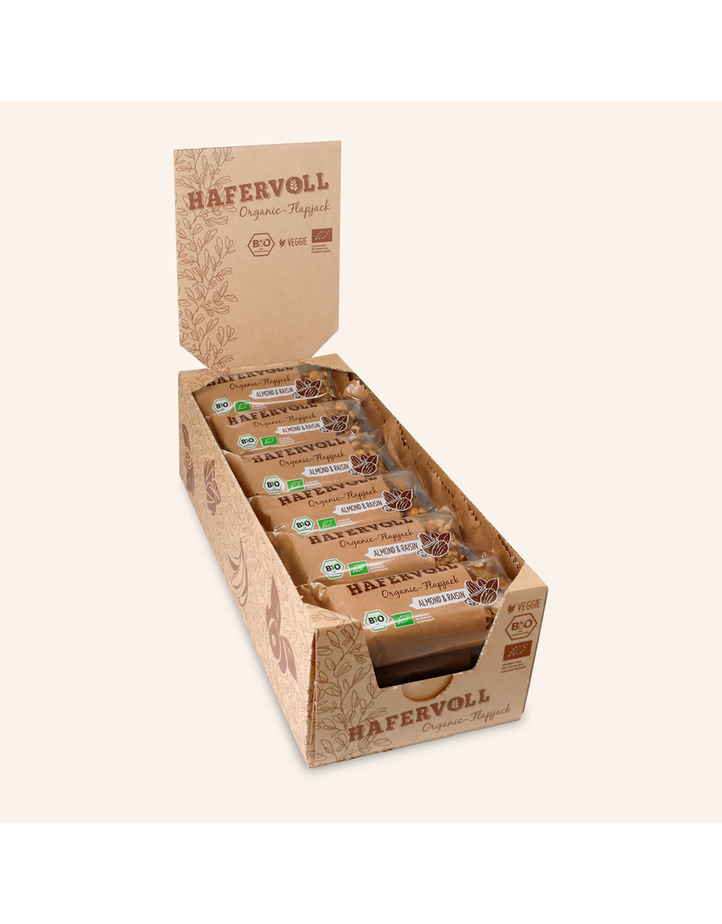 HAFERVOLL 18er Box - Organic Flapjack Almond Raisin