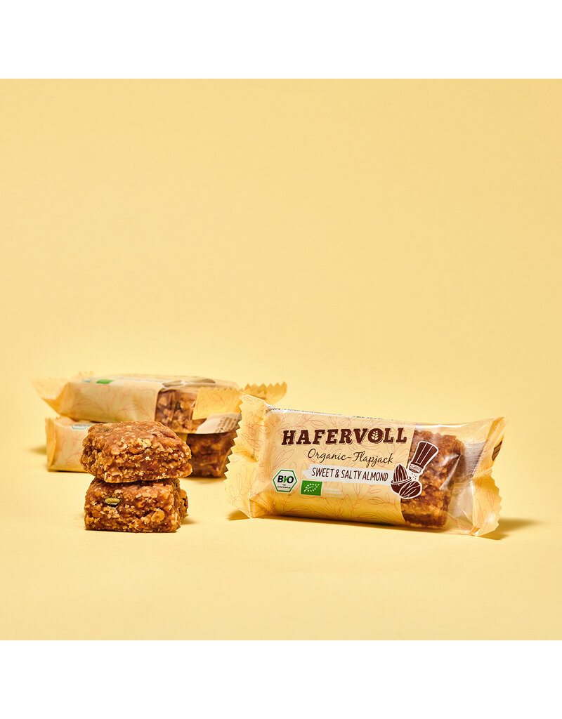 HAFERVOLL 18er Box - Organic Flapjack Sweet & Salty Almond