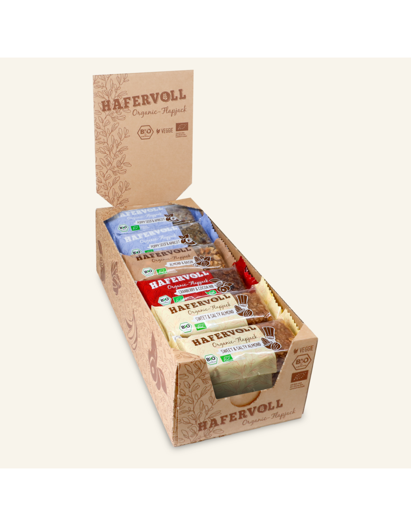 HAFERVOLL  18er Box - Organic Flapjack Mixbox - Bio-zertifiziert