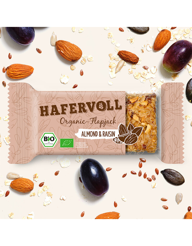 HAFERVOLL 18er Box - Organic Flapjack Almond Raisin